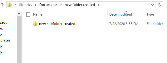 new subfolder created